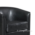 Chaise de salon de chaise d'accent noir pivotante
